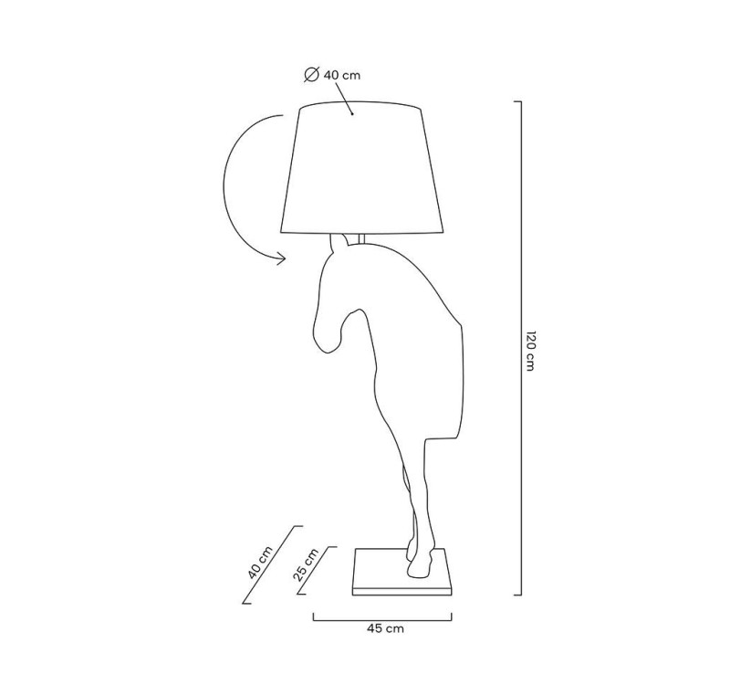 MOOSEE lampa podłogowa KOŃ HORSE STAND    S czarna - włókno szklane