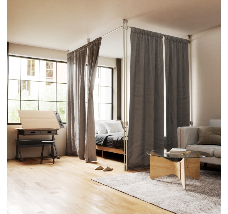 UMBRA karnisz ANYWHERE srebrny