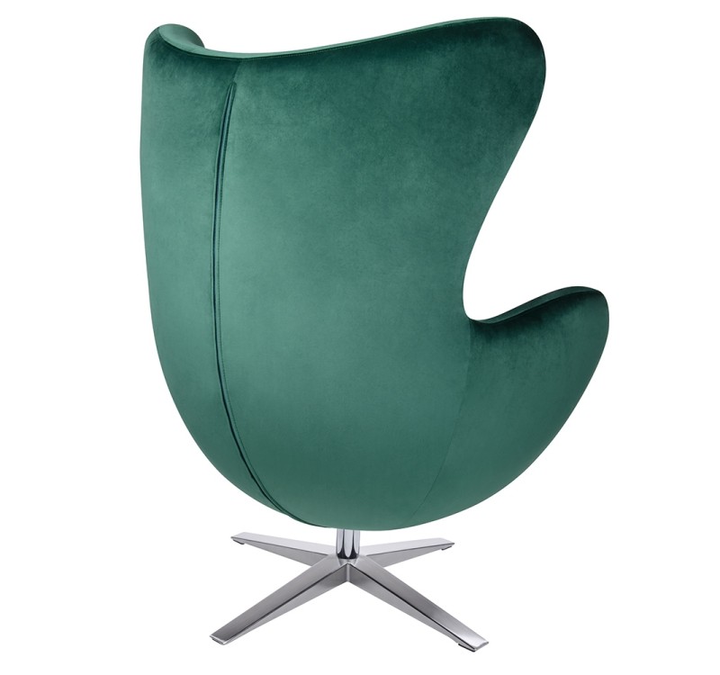 Fotel EGG SZEROKI VELVET ciemny zielony.  18 - welur, podstawa stal