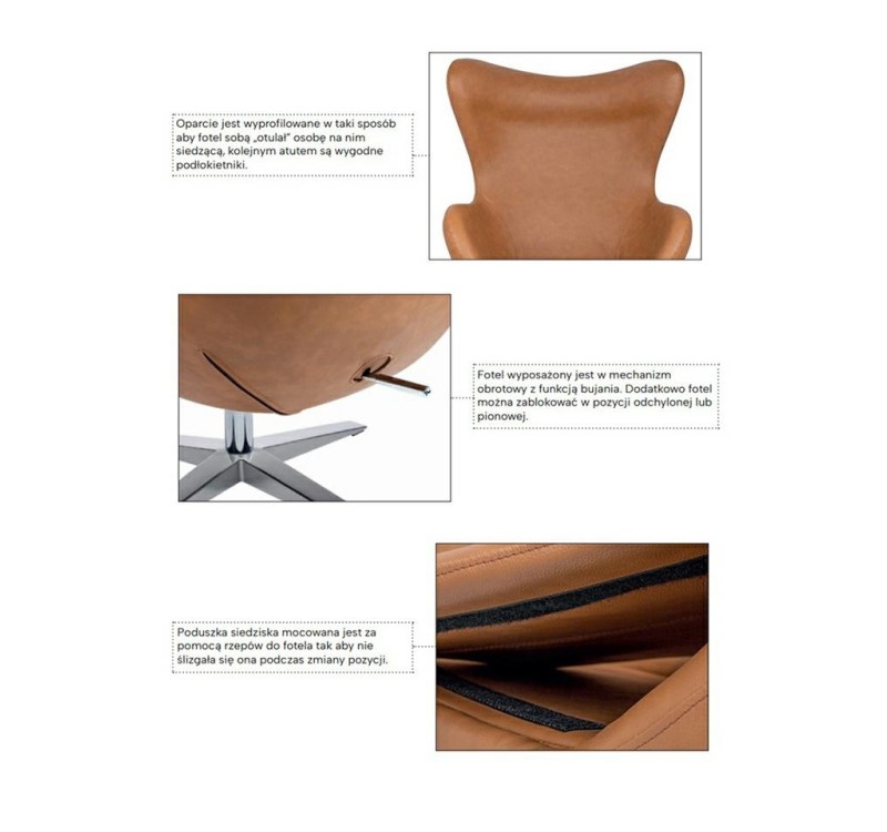 Fotel EGG SZEROKI VELVET khaki