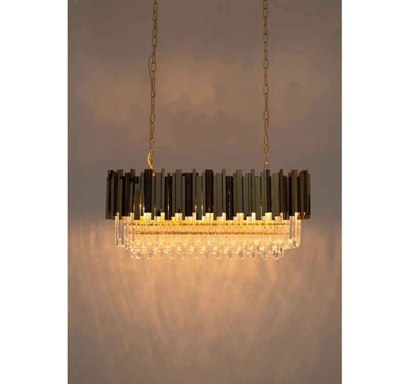 Lampa wisząca IMPERIAL LONG GOLD 90 - stal, kryształ