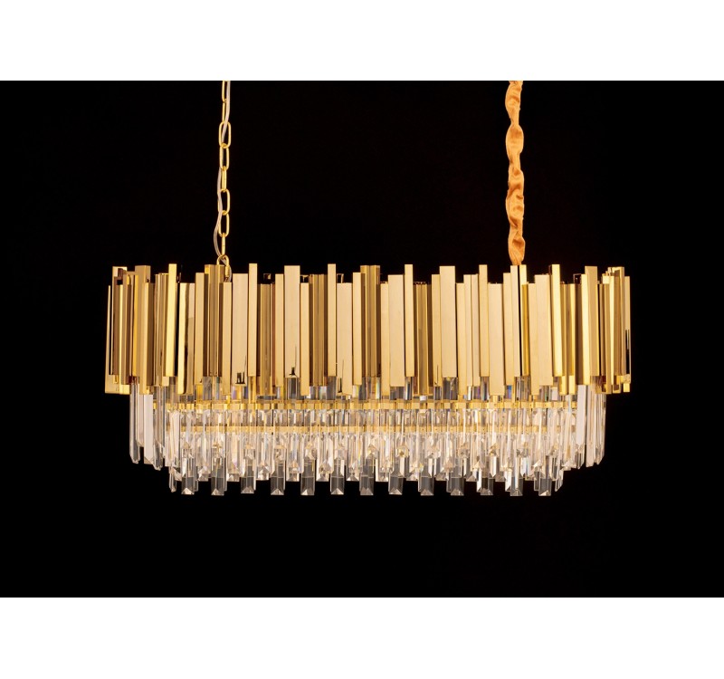 Lampa wisząca IMPERIAL LONG GOLD 90 - stal, kryształ