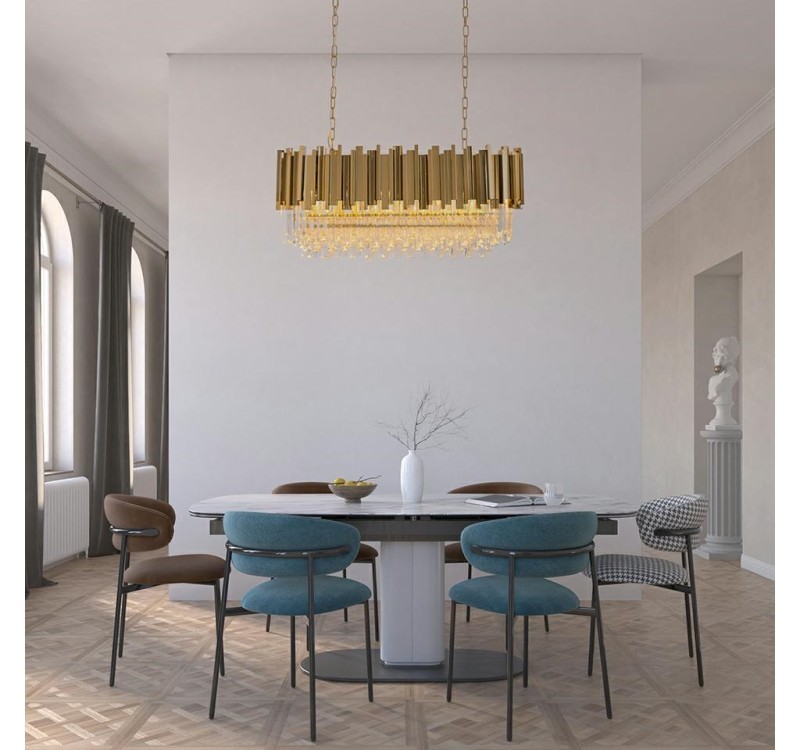 Lampa wisząca IMPERIAL LONG GOLD 90 - stal, kryształ