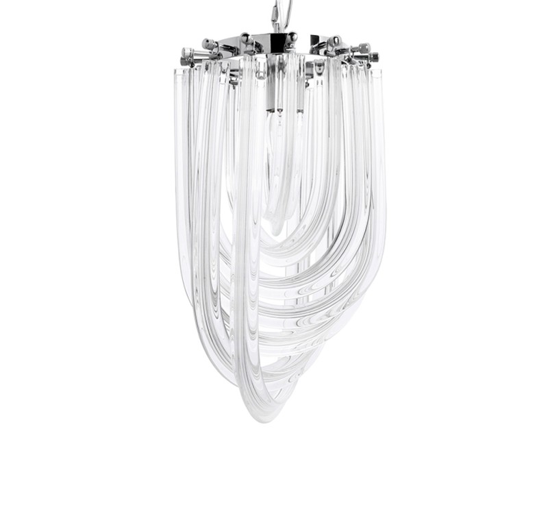 Lampa wisząca MURANO S chrom - szkło, metal