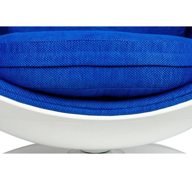 Fotel OVALIA biało-niebieski - włókno szklane