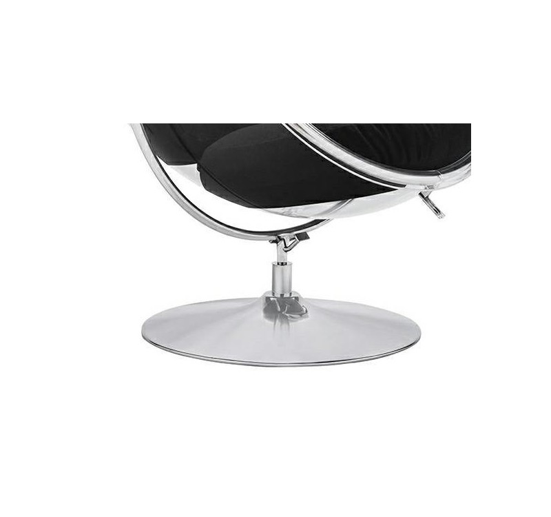 Fotel BUBBLE STAND 2 poduszka czarna - akryl, chrom, wełna